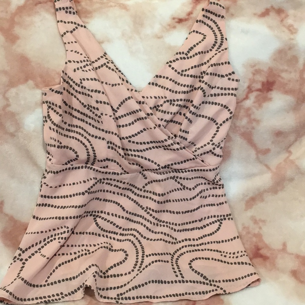 cAbi Blush Grey Print Dress Top Size 4 NWOT zipper - Picture 1 of 14